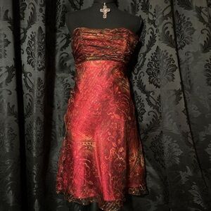 Vintage Fairy Strapless Satin Mini Dress
